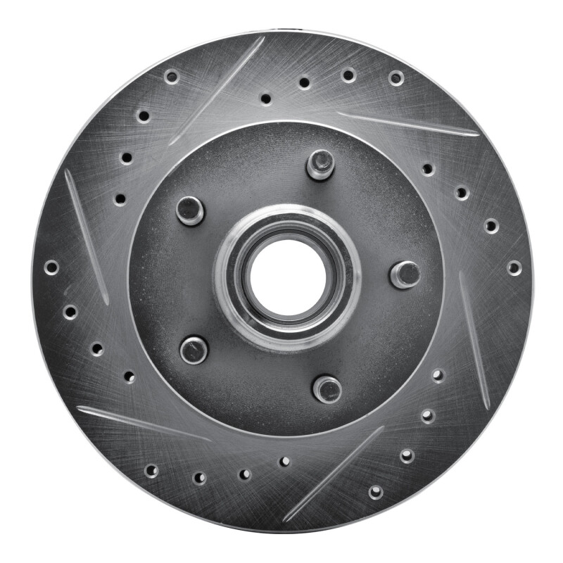 Ford F-150 Brake Rotor (1) - Front Left - R1 Concepts - Drilled & Slotted - Silver - `04-`08